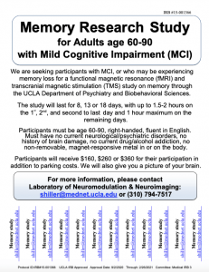 Memory Research Study Flyer #2